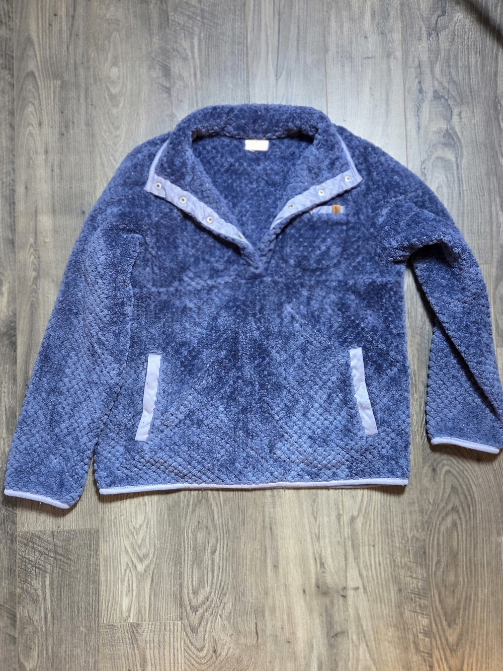 Simply Southern Navy Blue Teddy Fleece Pullover Jacket